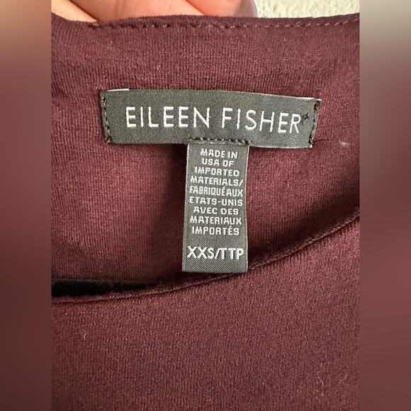 Eileen Fisher Sleeveless Wide-Leg Jumpsuit – Deep Burgundy, Minimalist Chic XXS - Picture 3 of 6